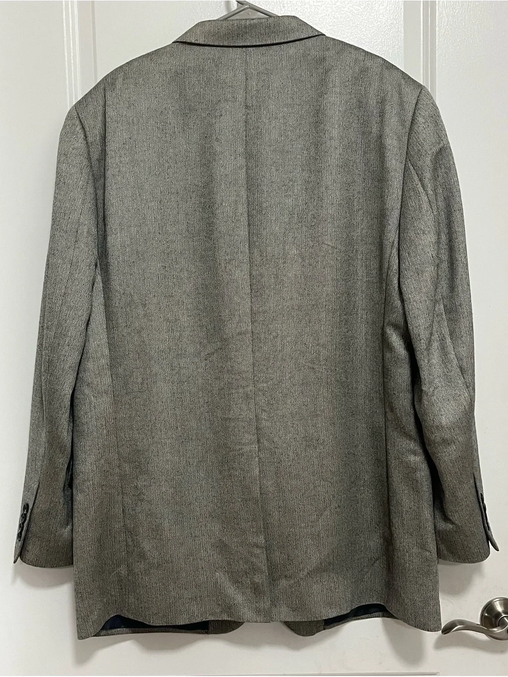 Jos. A. Bank Signature Gray Silk Camel Hair Herringbone Blazer 46L